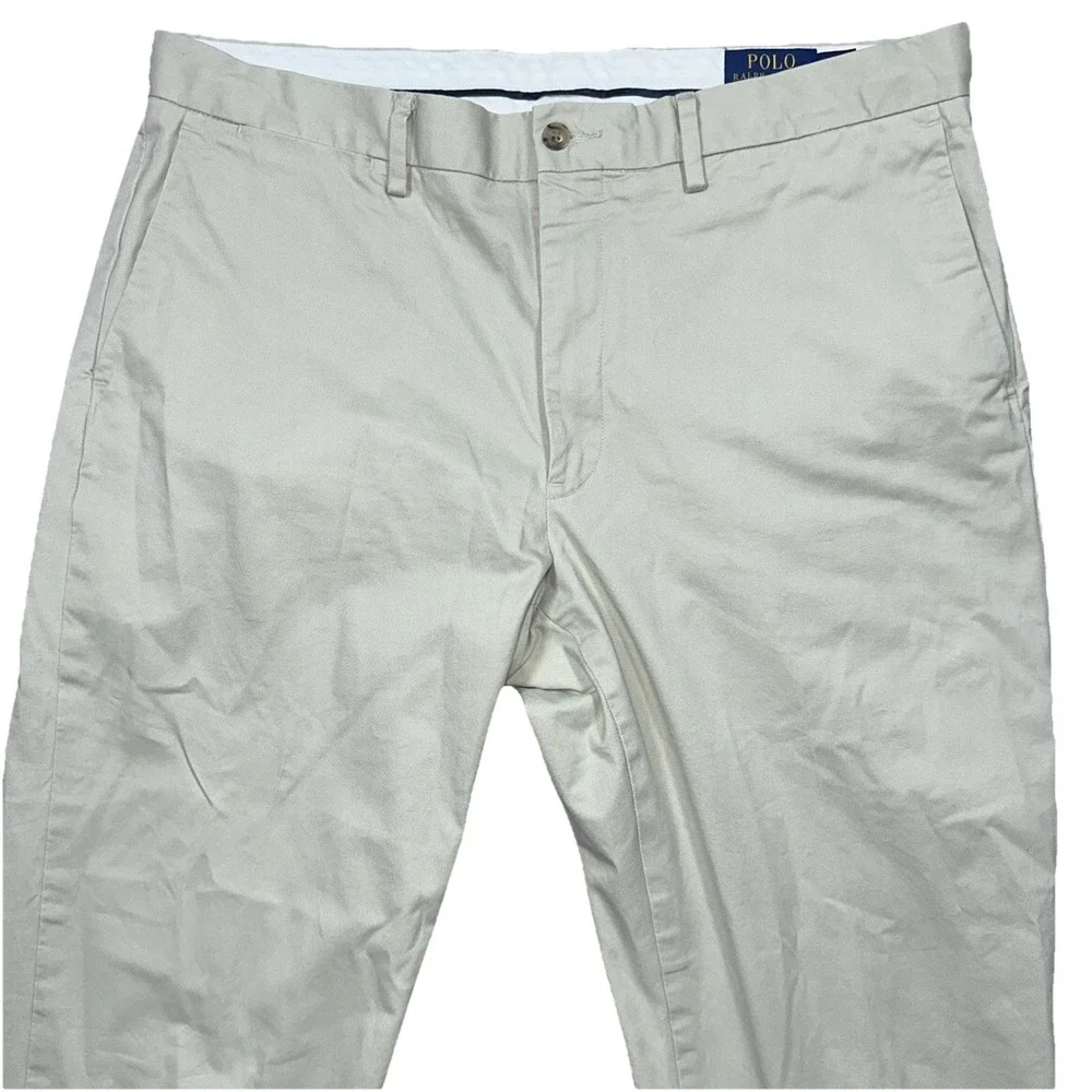 Polo Ralph Lauren Pants Mens 36/32 Beige Stretch Straight Fit Chino Classic